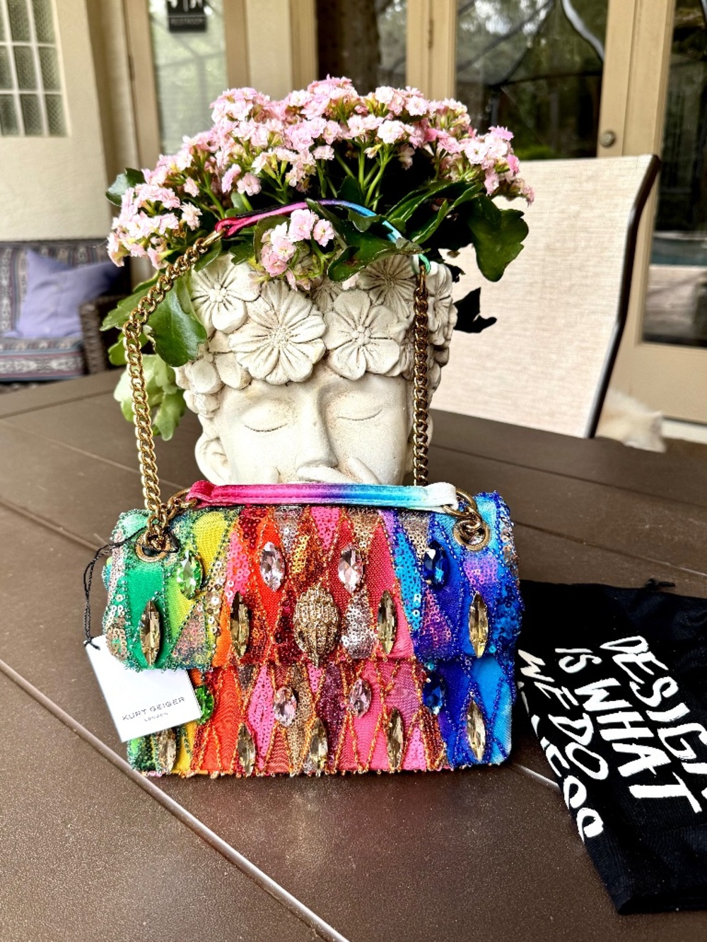 NWT GORGEOUS Kurt Geiger Kensington Ombré Sequin Gemstone Bag - Picture 7 of 10